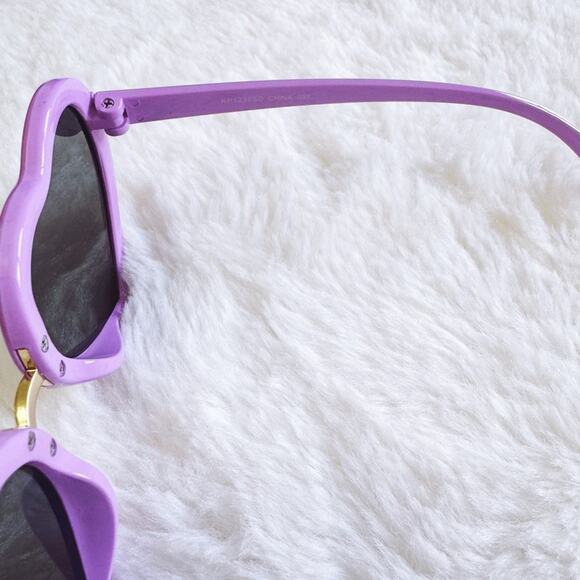 Pixie Purple Girl Heart-shape Sunglasses - Picture 3 of 11